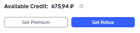 Кнопки Get Robux / Get Premium / Convert to Robux